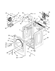 Cabinet Parts Diagram and Parts List for MED7100DW1  Maytag Dryer
