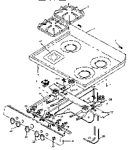 Open Top Burner Assembly Diagram and Parts List for RLN345UW P1142389NW Caloric Range