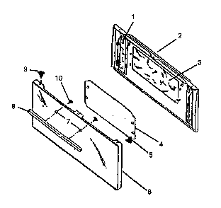 Oven Door Diagram and Parts List for RBK22AA093M-P1143134NW  Caloric Range