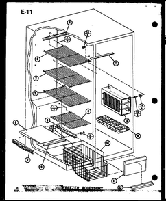 Freezer Accessory Diagram and Parts List for IC2-P3641505W-SXS  Amana Refrigerator