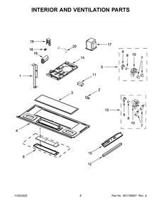 Interior And Ventilation Parts Diagram and Parts List for YAMV2307PFS09  Amana Microwave
