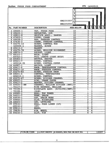 Fresh Food Compartment Page 2 Diagram and Parts List for 191550  Admiral Refrigerator