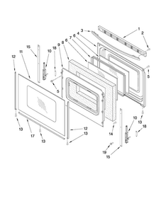 Door Parts Diagram and Parts List for AGR5844VDS3  Amana Range