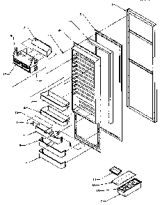 Refrigerator Door Diagram and Parts List for SPD25AW-P1162435WW  Amana Refrigerator