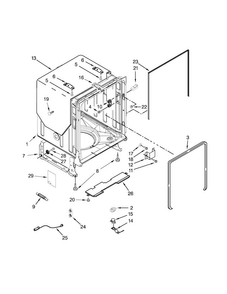 Tub And Frame Parts Diagram and Parts List for JDB8000AWB3  Jenn-Air Dishwasher