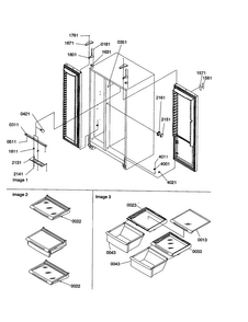 Lights, Hinges, Shelving Diagram and Parts List for SX23VE-P1315401WE  Amana Refrigerator