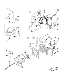 Upper Unit Parts Diagram and Parts List for JB36NXFXRW01  Jenn-Air Refrigerator