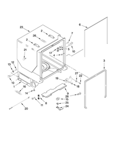 Tub And Frame Parts Diagram and Parts List for MDB8949SAB1  Maytag Dishwasher