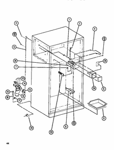 Cabinet (tli22n/p1106224w) Diagram and Parts List for TL18N-P1106211W  Amana Refrigerator