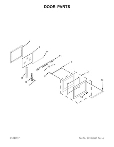 Door Parts Diagram and Parts List for JDS1450DP1  Jenn-Air Range