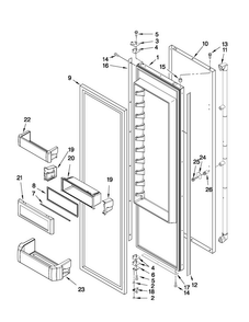 Refrigerator Door Parts Diagram and Parts List for JS42PPDUDB14  Jenn-Air Refrigerator