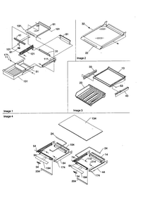 Shelving And Crisper Frame Assembly Diagram and Parts List for ART2127A-PART2127A  Amana Refrigerator