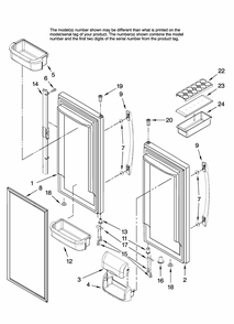 Refrigerator Door Parts Diagram and Parts List for G32027WEKB11  Maytag Refrigerator