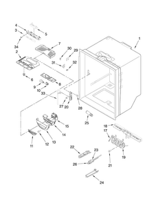 Refrigerator Liner Parts Diagram and Parts List for AFD2535FES5  Amana Refrigerator