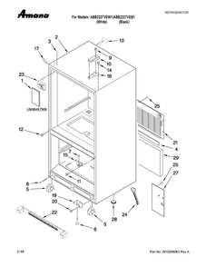 Cabinet Parts Diagram and Parts List for ABB2227VEB1  Amana Refrigerator