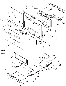 Oven Door And Storage Drawer Diagram and Parts List for ART6610E-P1143461NE  Amana Range