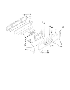 Control Panel Parts Diagram and Parts List for JER8885RCW1  Jenn-Air Range