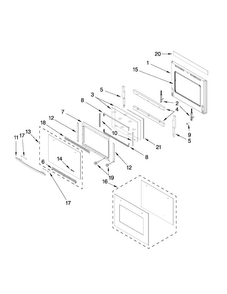 Oven Door Parts Diagram and Parts List for JJW2430WR00  Jenn-Air Wall Oven