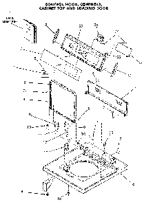 Control Panel And Top Diagram and Parts List for NA8831L33938  Speed Queen Washer