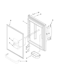 Refrigerator Door Parts Diagram and Parts List for MBF2258XEQ0  Maytag Refrigerator