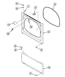 Front Panel Diagram and Parts List for SDET07QF1500  Speed Queen Dryer