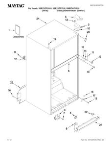 Part Location Diagram of W10353938 Whirlpool GRILLE