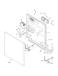 Door Diagram and Parts List for CDB500NB0A  Crosley Dishwasher