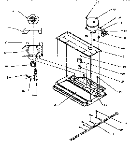 Compressor Compartment Diagram and Parts List for TSI18R2-P1182102W  Amana Refrigerator
