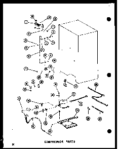 Compressor Parts Diagram and Parts List for SRI19E-L-P74100-5WL  Amana Refrigerator