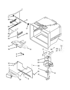 Freezer Liner Parts Diagram and Parts List for JFC2089BEM01  Jenn-Air Refrigerator