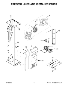Part Location Diagram of W11631626 Whirlpool MOTOR-EVAP