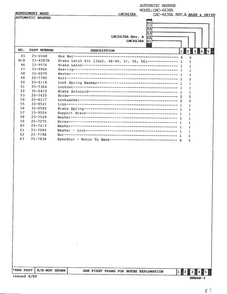 Base And Drive Page 3 Diagram and Parts List for 6638A  Norge Washer