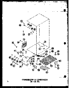 Compressor & Condensor 20 Cu. Ft. Diagram and Parts List for T16J-P60236-9W  Amana Refrigerator