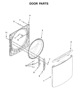 Door Parts Diagram and Parts List for MHW8630HW3  Maytag Washer