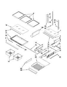 Shelf Parts Diagram and Parts List for JFI2089AEP7  Jenn-Air Refrigerator