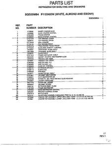 Refrigerator Shelving And Drawers Page 2 Diagram and Parts List for SQD25MB3  Amana Refrigerator