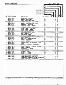 Controls Page 2 Diagram and Parts List for HMG511387  Admiral Refrigerator