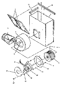 Ventilation Section Diagram and Parts List for AKDG1E1-P1131613NB  Amana Cooktop