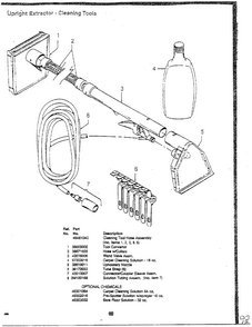 Upright Extractor-cleaning Tools Diagram and Parts List for 58150  Hoover Upright Vacuum