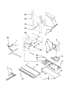 Unit Parts Diagram and Parts List for MBF1952VEW1  Maytag Refrigerator