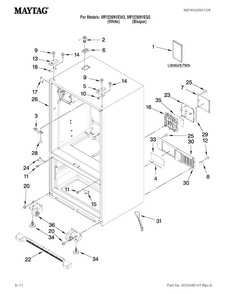 Cabinet Parts Diagram and Parts List for MFI2269VEQ3  Maytag Refrigerator