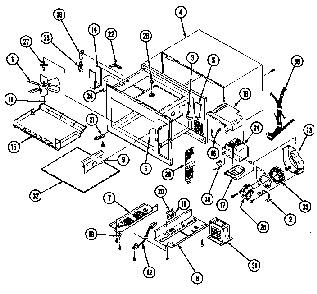 Base & Cavity Diagram and Parts List for CM154F  Crosley Microwave