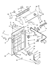 Controls And Rear Panel Parts Diagram and Parts List for NTW5100TQ1  Amana Washer