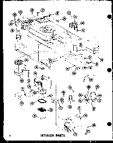 Interior Parts Diagram and Parts List for MR-1W P72347-1M Amana Microwave
