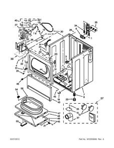 Cabinet Parts Diagram and Parts List for MDE18PRAYW0  Maytag Dryer