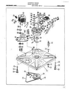 Base And Drive Diagram and Parts List for 6368A REV A Norge Washer