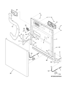 Door Diagram and Parts List for CDB900NS3A  Crosley Dishwasher