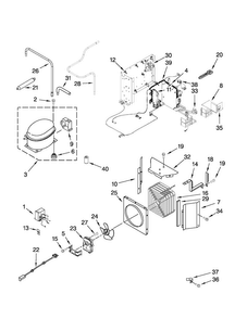Upper Unit Parts Diagram and Parts List for JS48NXFXDW02  Jenn-Air Refrigerator