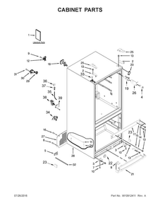 Cabinet Parts Diagram and Parts List for MFW2055FRH00  Maytag Refrigerator