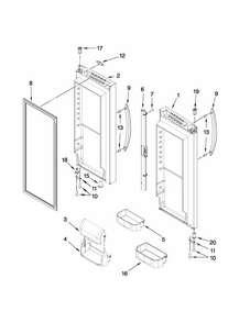 Refrigerator Door Parts Diagram and Parts List for G37026FEAS4  Maytag Refrigerator